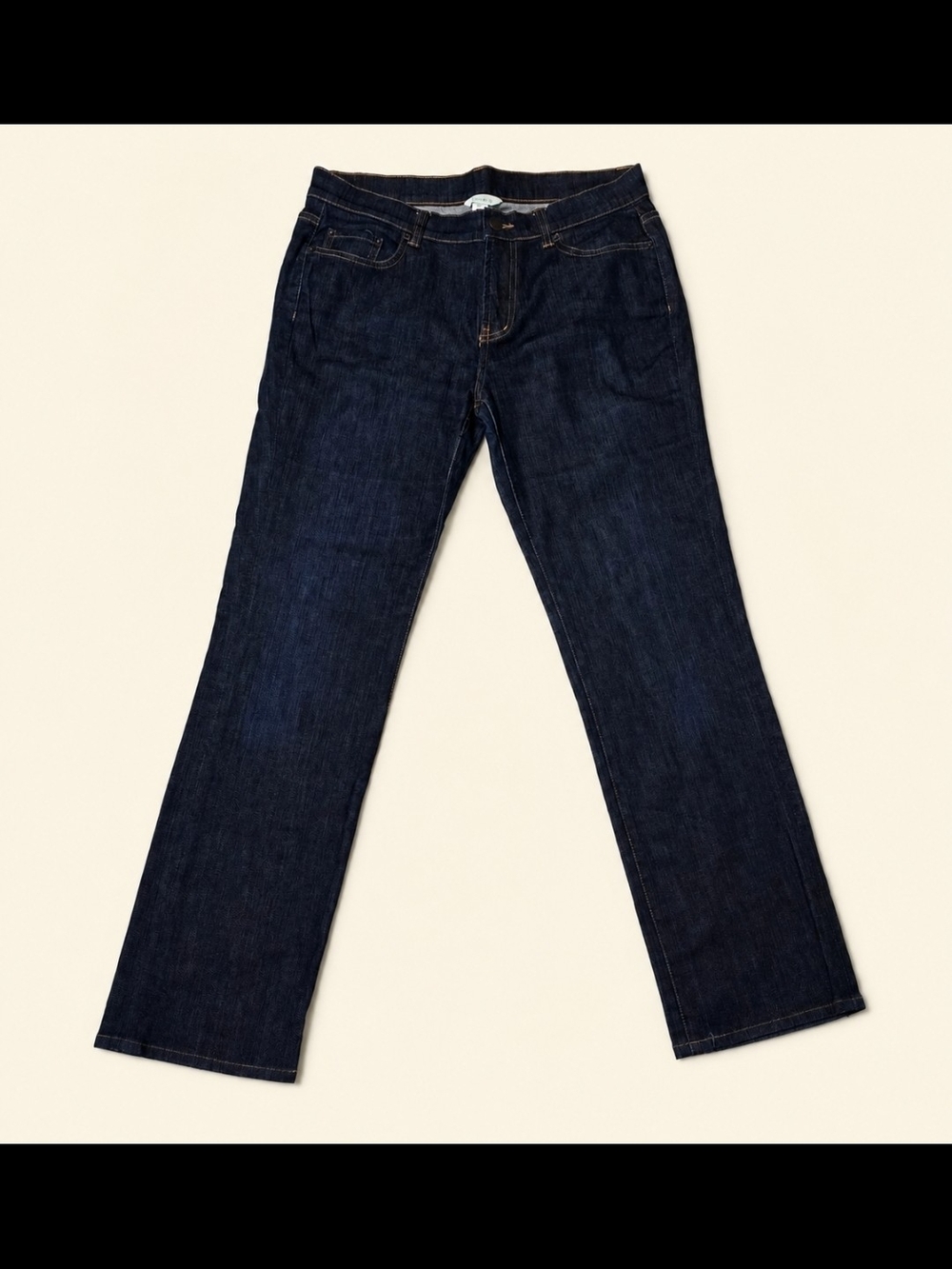 Garnet Hill Dark Wash Straight-Leg Jeans - Picture 1 of 4